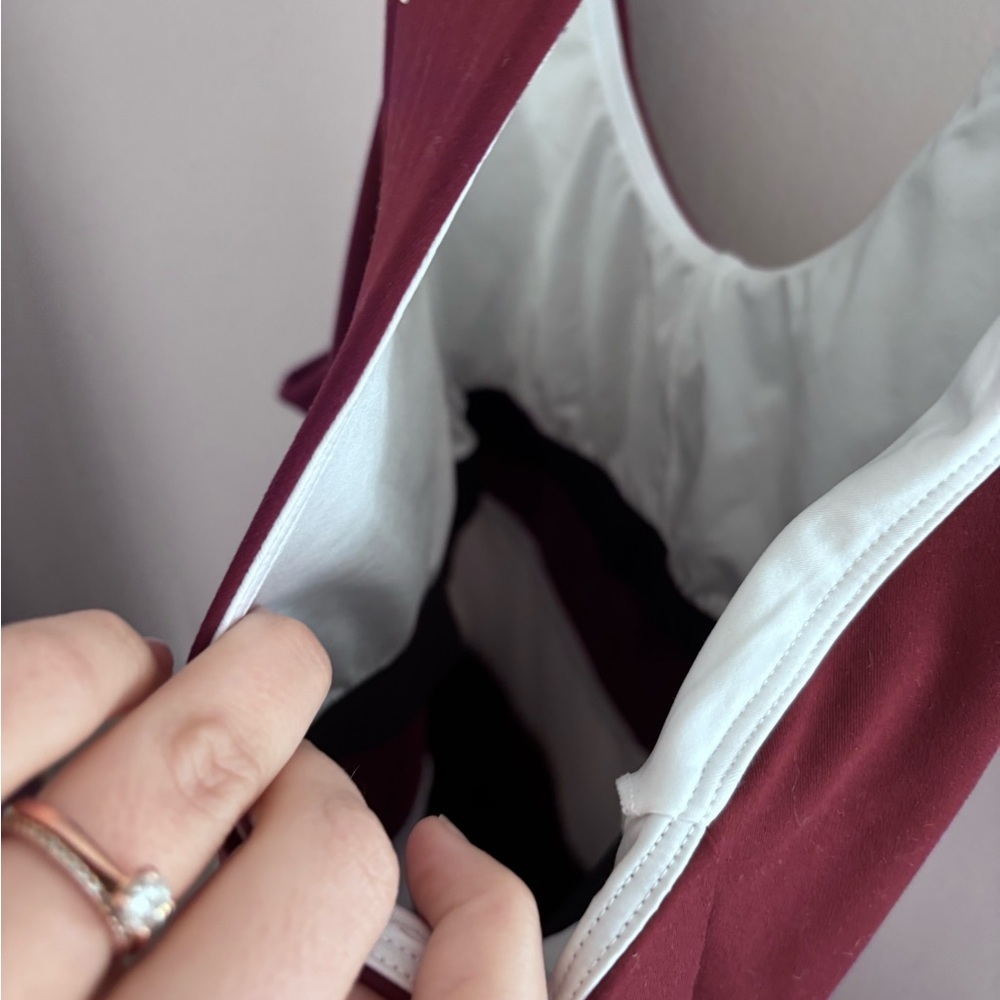 STAUD x New Balance Burgundy and White jumpsuit - Picture 4 of 6